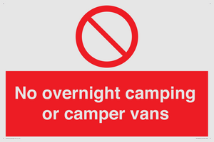 No overnight camping or camper vans